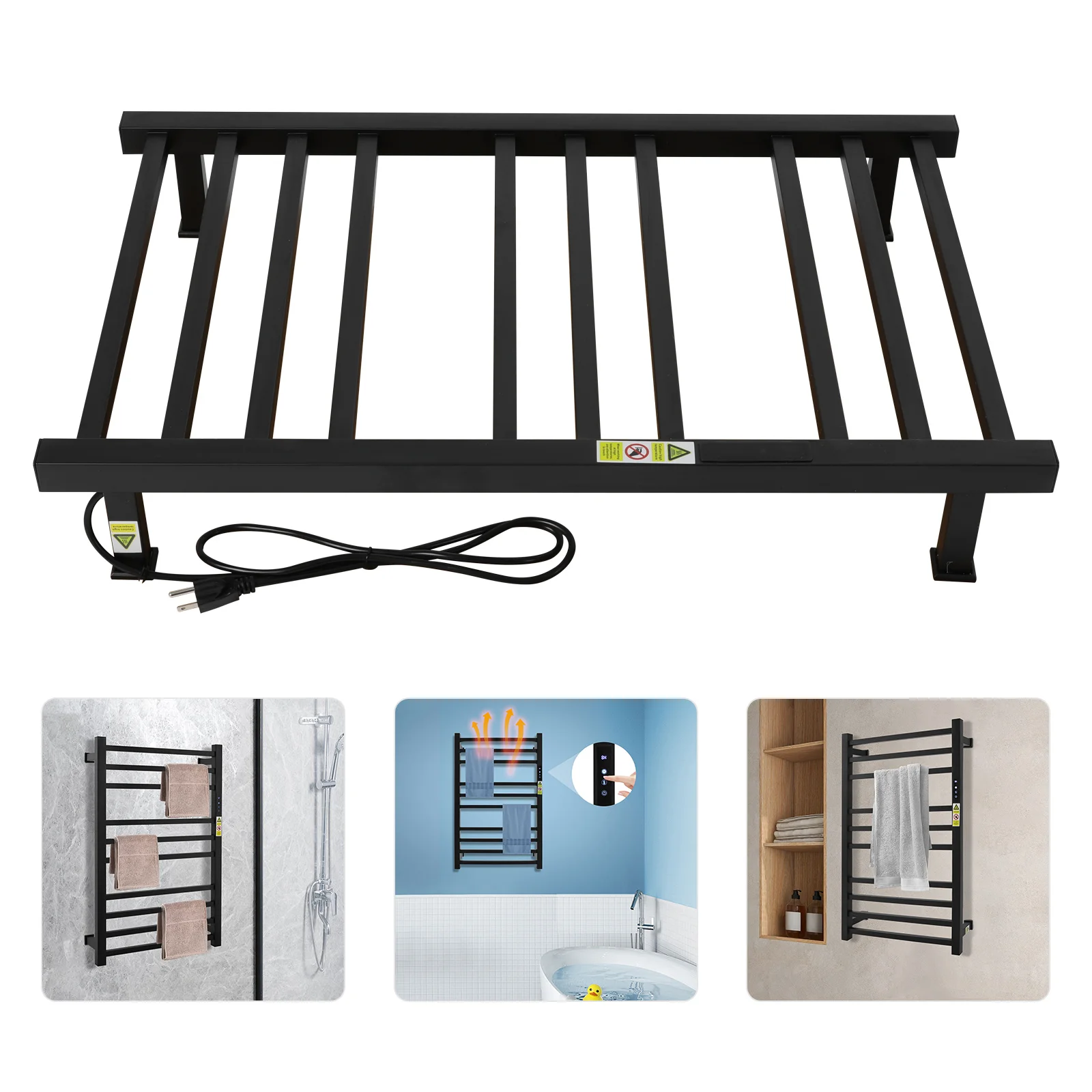 

304 Stainless Steel Electric Towel Rack, Bathroom Towel Rack, Towel Rack with Timer, Wall Mounted Bathroom Towel Rack