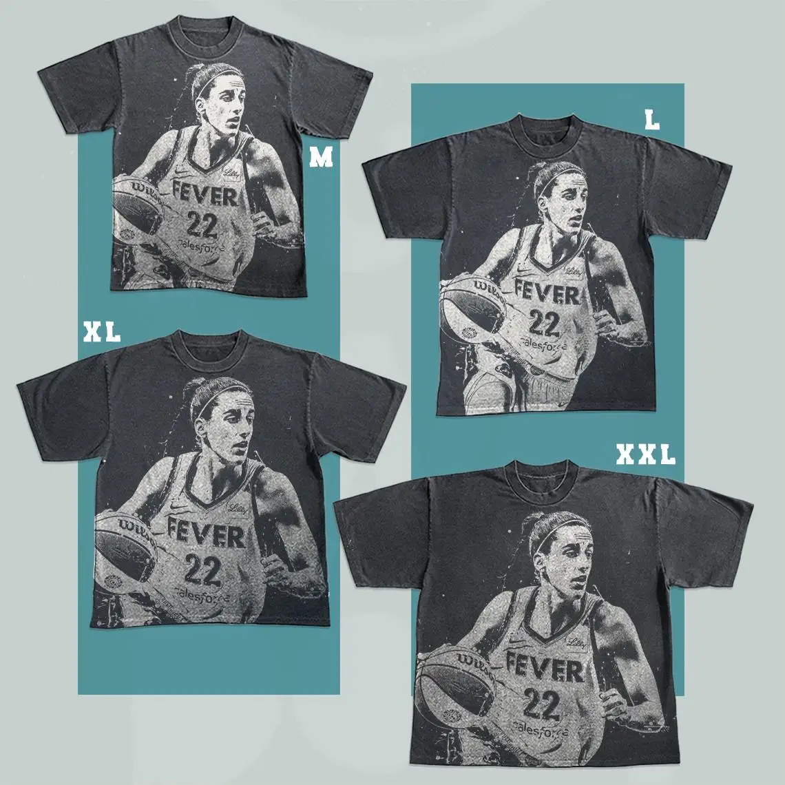 Caitlin Clark Bleached T-Shirt: Handmade Faded Black Basketball Tee