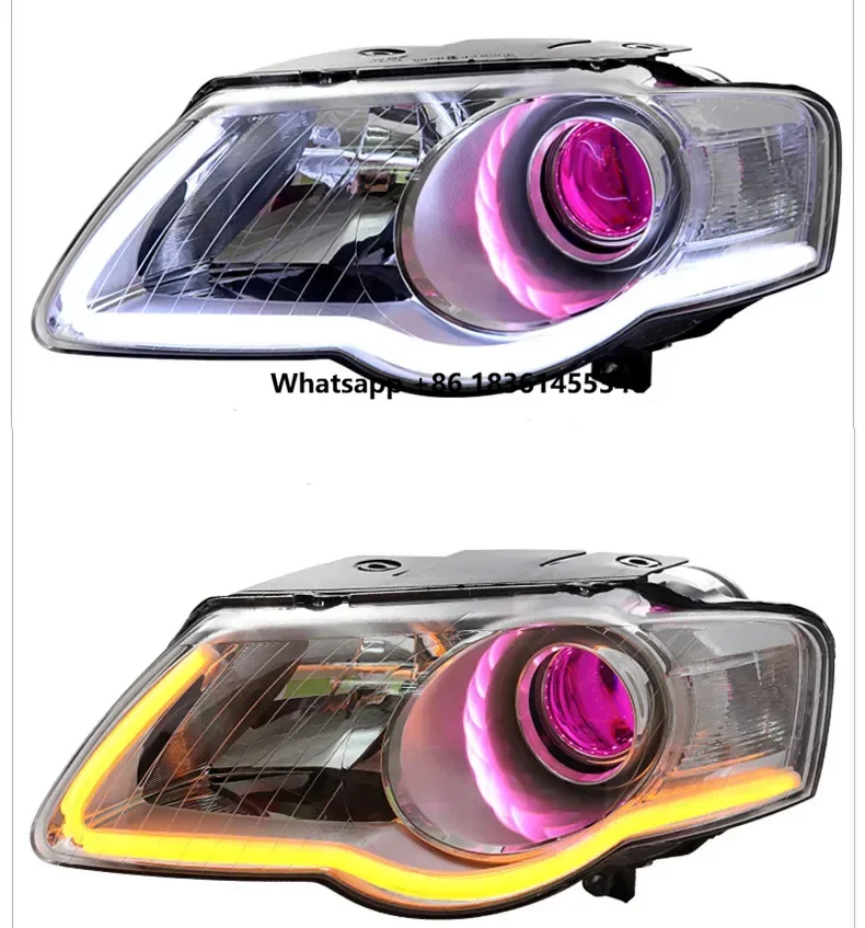 

LED HID Xenon Headlight for passat b6 07-09 Angel Eyes DRL Daytime Running Lights with turn signal Автомобильные л