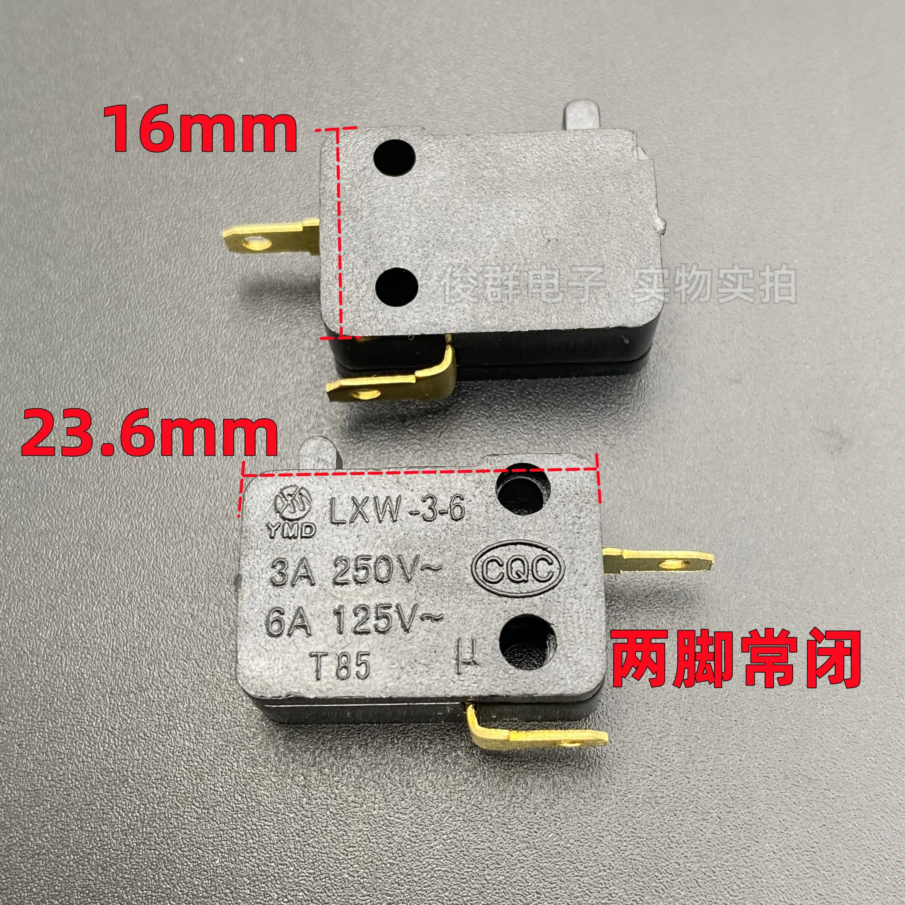 10 peças/LXW-3-6 micro interruptor de alimentação 2 pés normalmente fechado botão de limite de curso bomba de alta pressão botão de arruela de carro