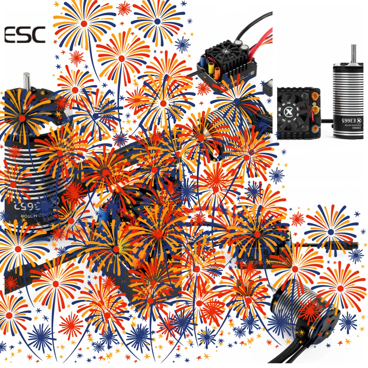 XC ESC E10 140A + E3652 Bürstenloser Motor für SENSORED COMBO 2-4S RC 1/10