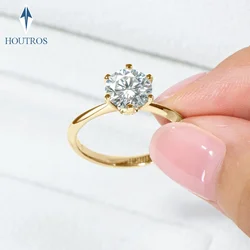 1-5CT D Color Moissanite Ring VVS1 Lab Diamond Classic Ring For Women S925 Silver GRA Certified Engagement Wedding Band Jewelry