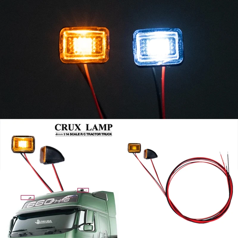 

Width Light Roof Light Hazard Light LED Spotlight for 1/14 Tamiya RC Truck Trailer Tipper Scania Benz Actros Volvo MAN LESU DIY