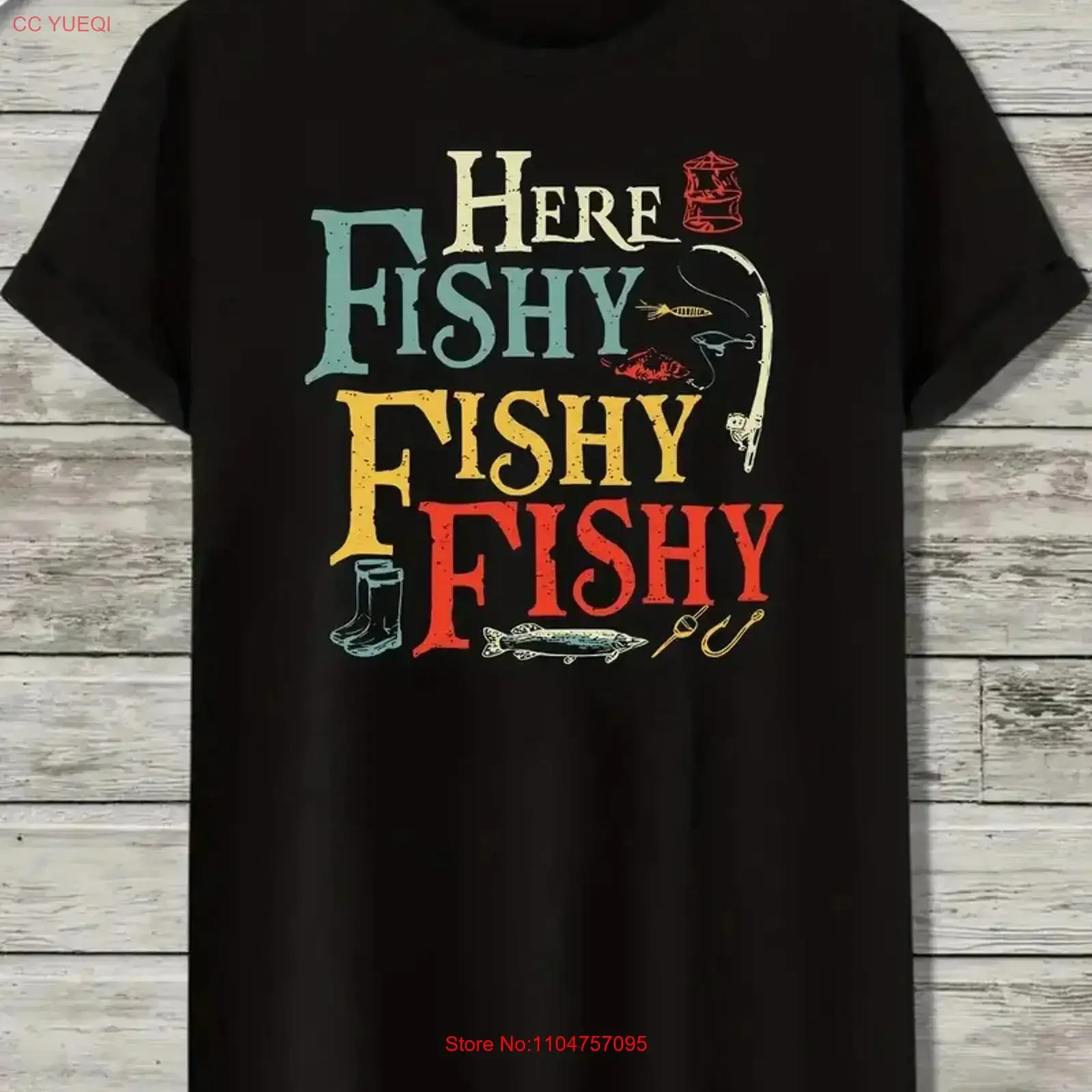 Funny Here Fishy Shift T Shirt  vintage Washed Breathable Stretched Versatile designer clothes streetwear fashion Comfortable