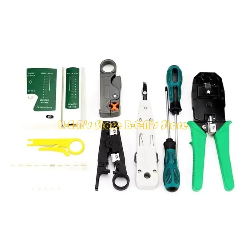 Y1AD RJ45 Pass Through Crimp Tool Ethernet Crimper Cat5e Cat6 Cat6A Cat7 Tool