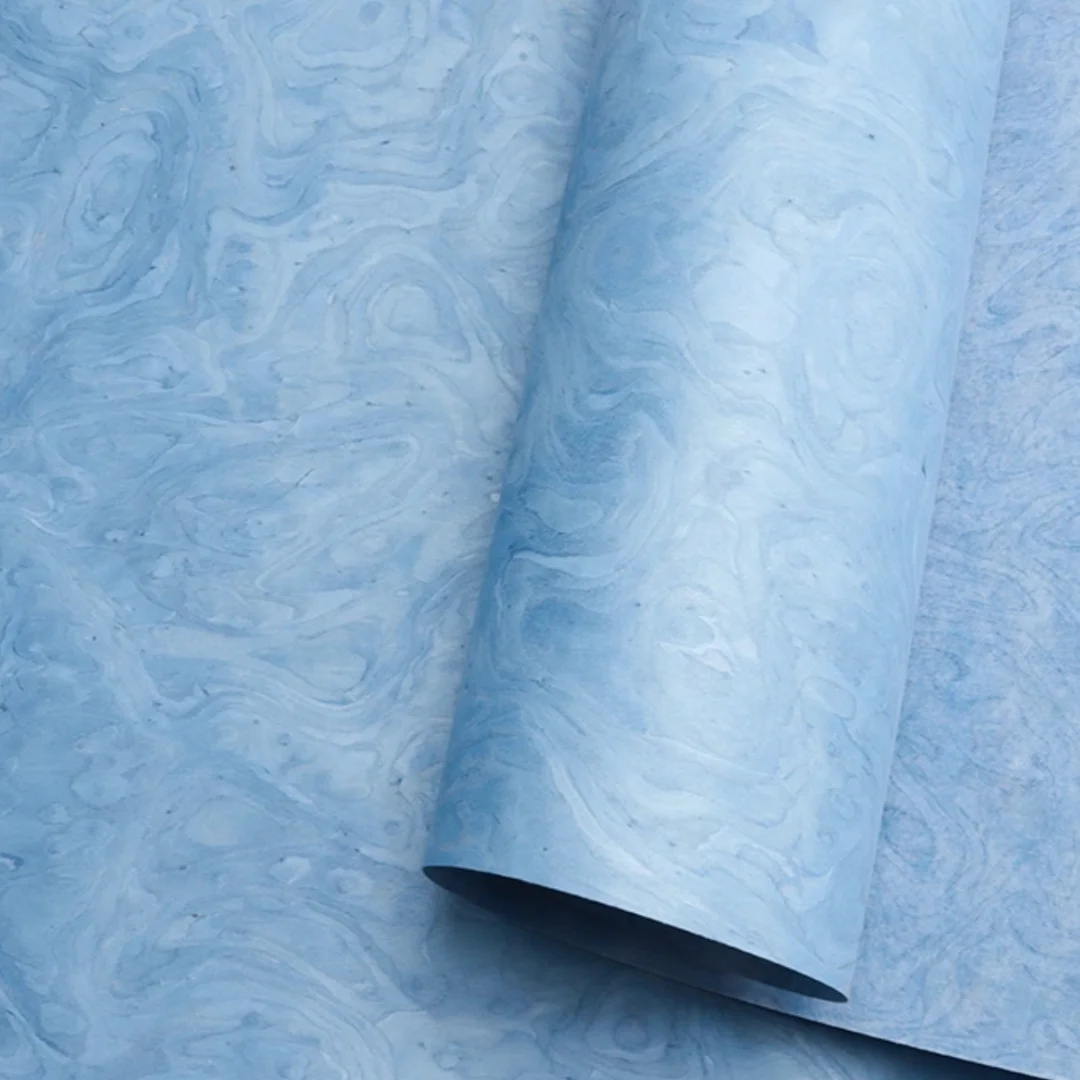 Length:2.5m Width:580mm Thick:0.5mm Light Blue Burl Engineered Wood Veneer Sheet Home Renovation Wall Decor DIY Projects