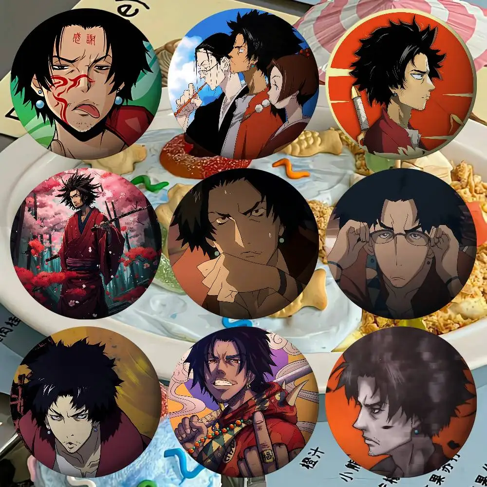 Anime Samurai Champloo Abzeichen Weißblech Soft Button Pin Brosche Metall Abzeichen Benutzerdefinierte Schmuck Zubehör Hut Tasche Revers