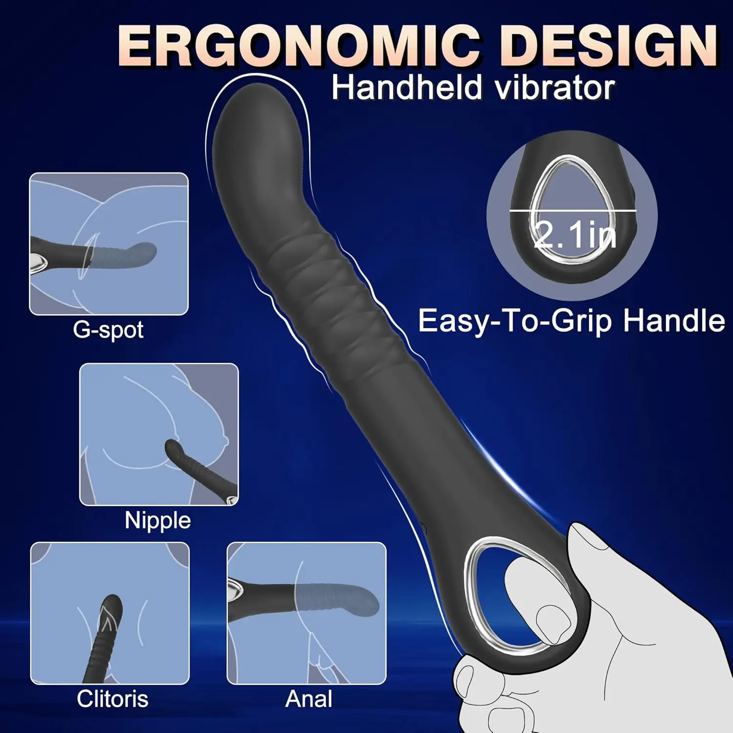 Wibrator do masażu prostaty, męski zabawka erotyczna, sztuczny penis, masażer prostaty, wibrator punktu G z 10 trybami oscylacji, 10 trybami przesuwania i 10 trybami wibracji.