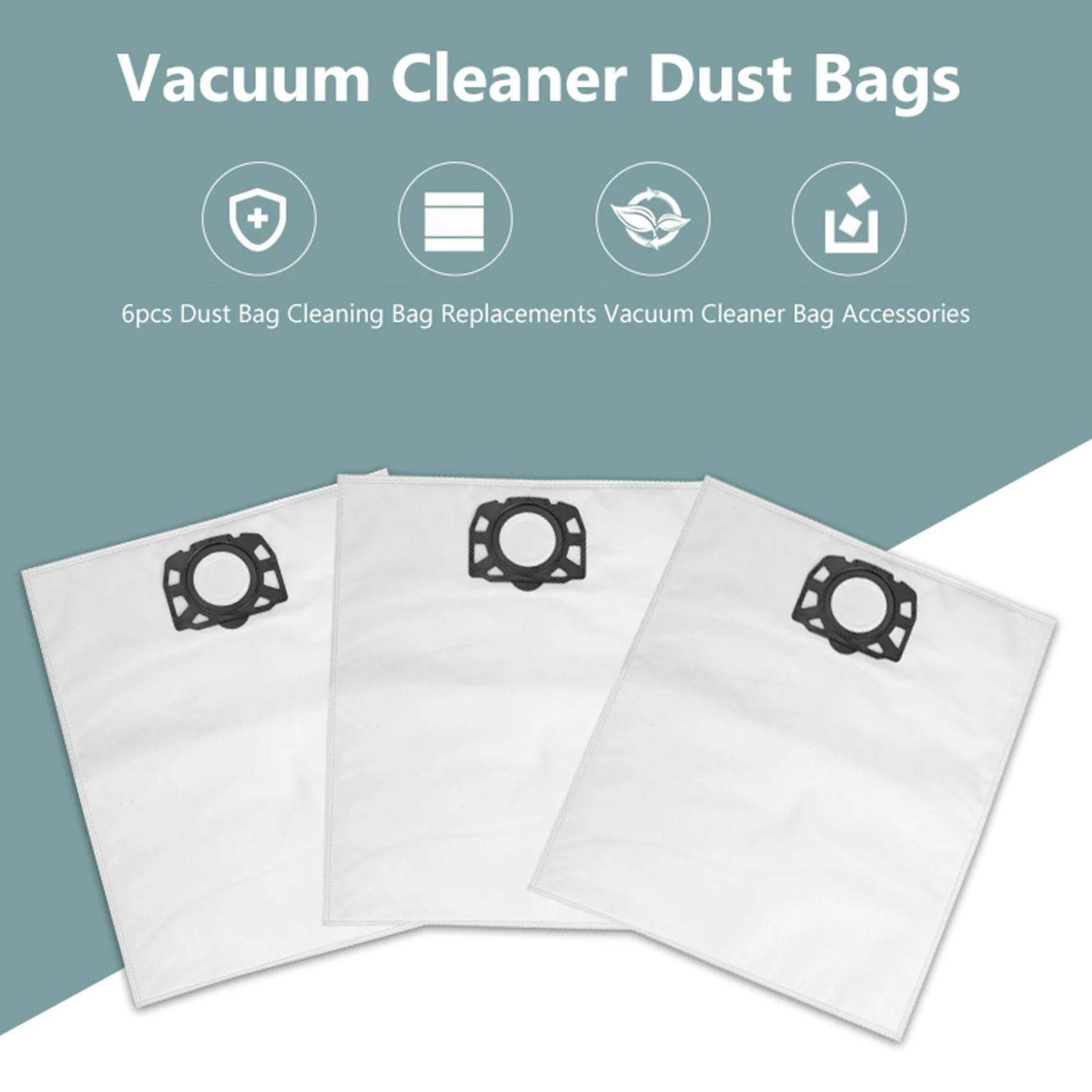 6pcs Dust Bag Cleaning Bag Replacements For Karcher MV4 MV5 MV6 WD4 WD5 WD6 Vacuum Cleaner Bag Accessories