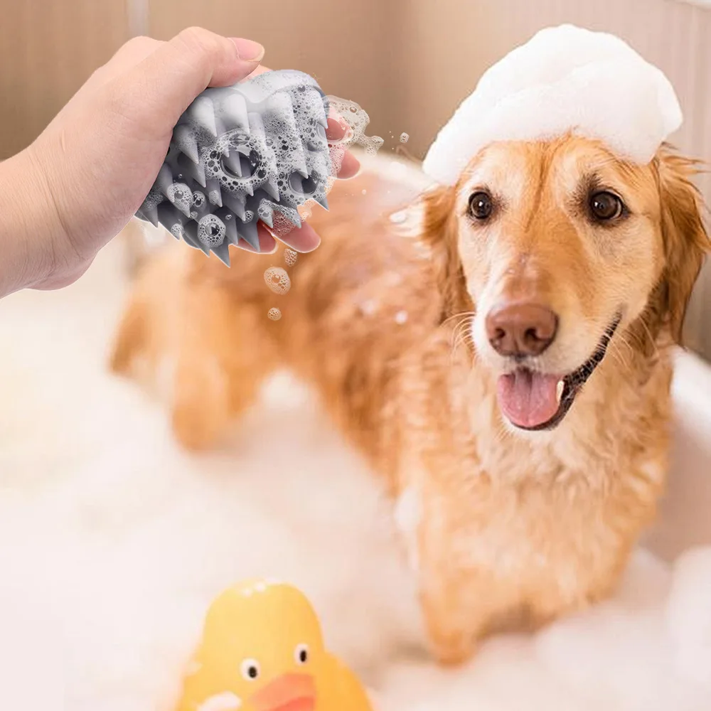 Pet Bathing Brush Grooming Supplies for Dogs, Silicone Brush for Massaging Dogs During Bath, Cat Bathing Brush for Cats.