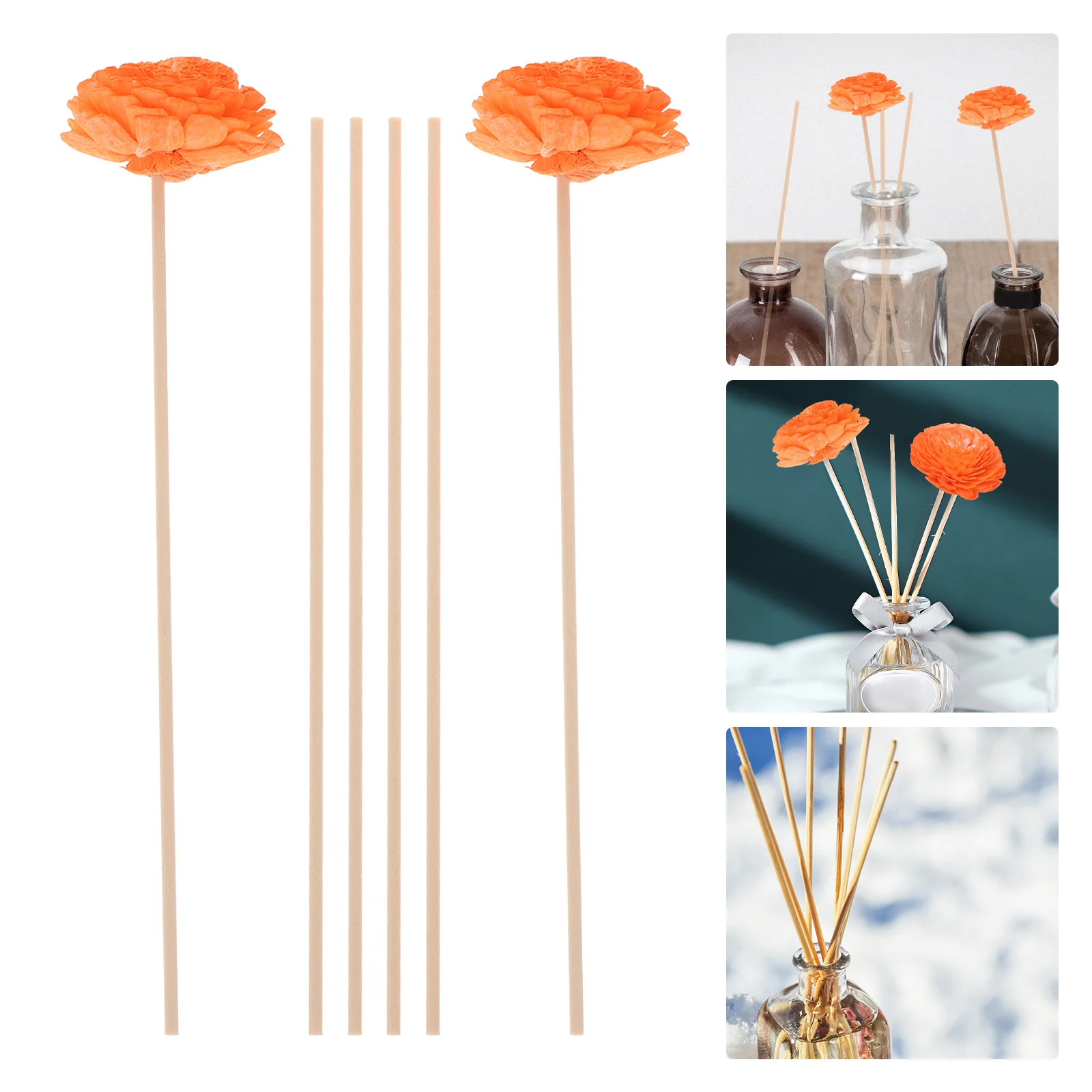 

1 Set Flower Aroma Diffuser Sticks Fragrance Diffuser Rods Essential Oil Diffusing Decorative Aromatherapy Sticks For Room Home