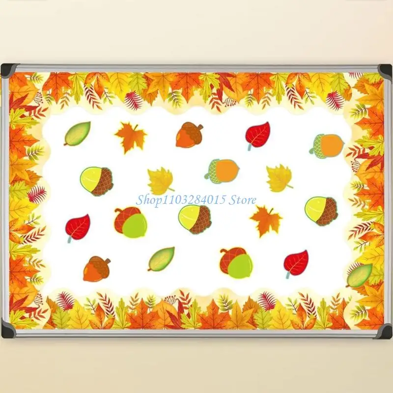 R6FF 10m Maple Bulletin Board Border Autumn Border Trim for Poster Boards