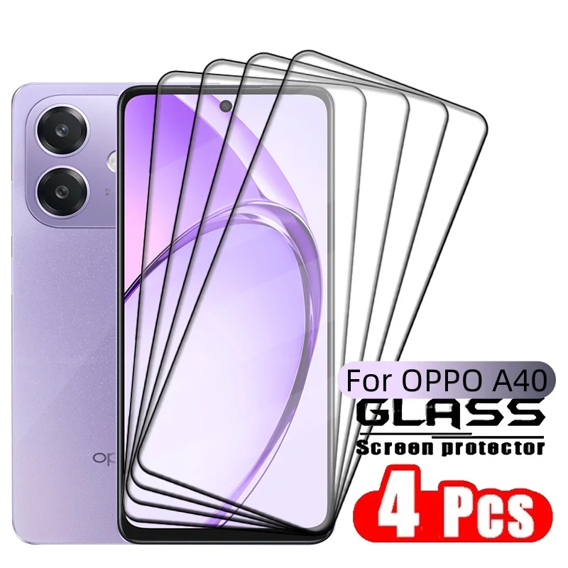 

4PCS For OPPO A40m Glass OPPO A40m Tempered Glass Phone Protective Film 9H HD Full Cover Glue Screen Protector OPPO A40m A 40m
