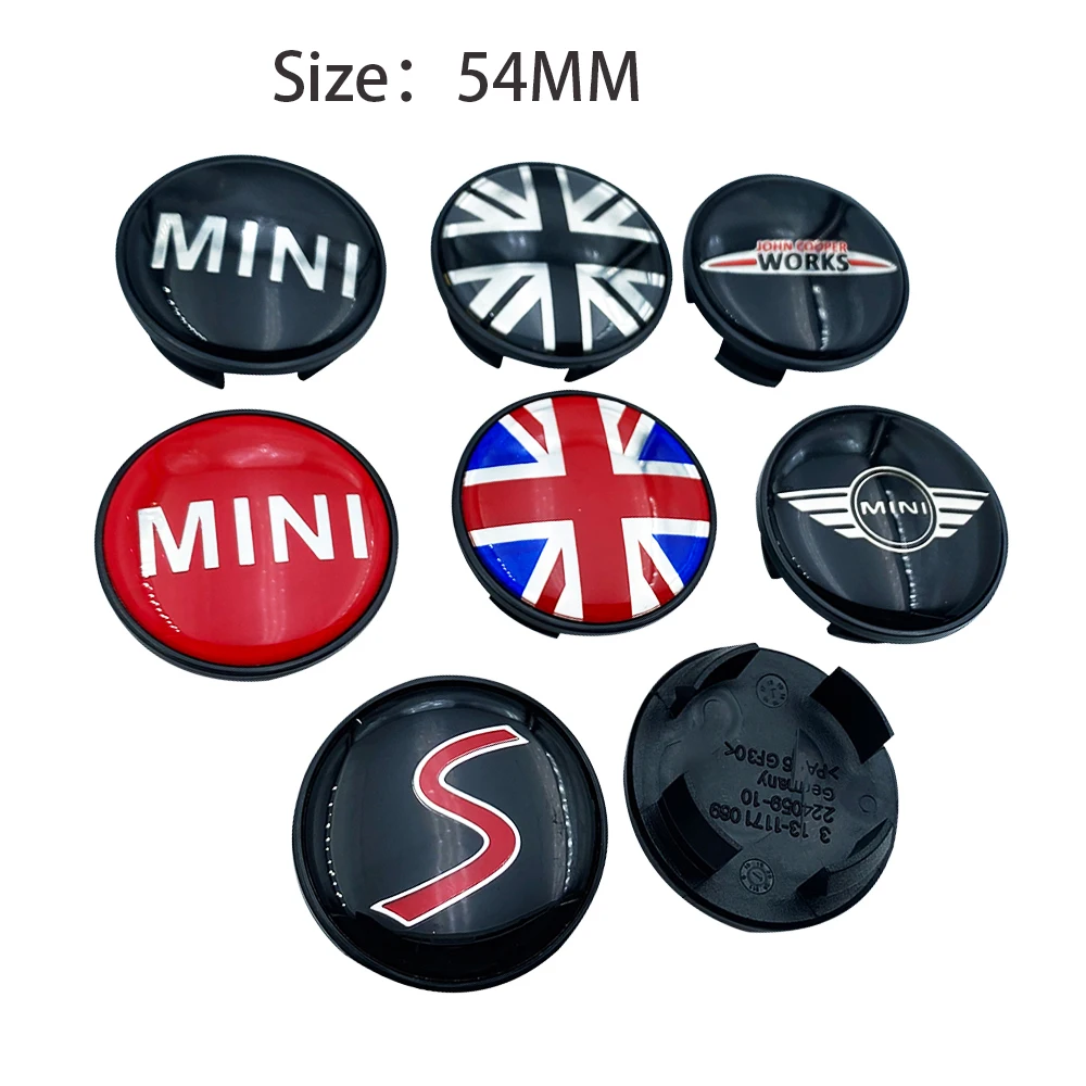 Mini Wheel Center Cap 4pcs 54MM wing hupcap Emblem for MINI WORKS S One Countryman R50 R55 R56 R57 R58 R60 R61 car accessories