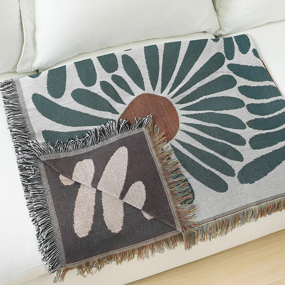 Coperta da parete CarpetFloral Daisy Pattern Woven Throw Sofa Bed Room Decor nappa Thread coperta Large Throw Tapestry Picnic Mat