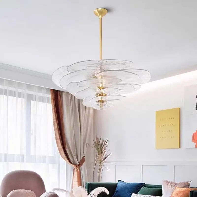 

French retro medieval designer living room dining room stairs bedroom glass chandelier