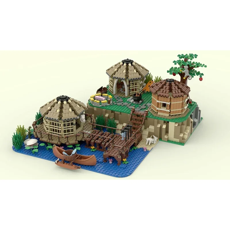 Modular City Building Model Moc Building Bricks Prehistoric villages Technology Modular Block Christmas DIY Toy Holiday Gifts