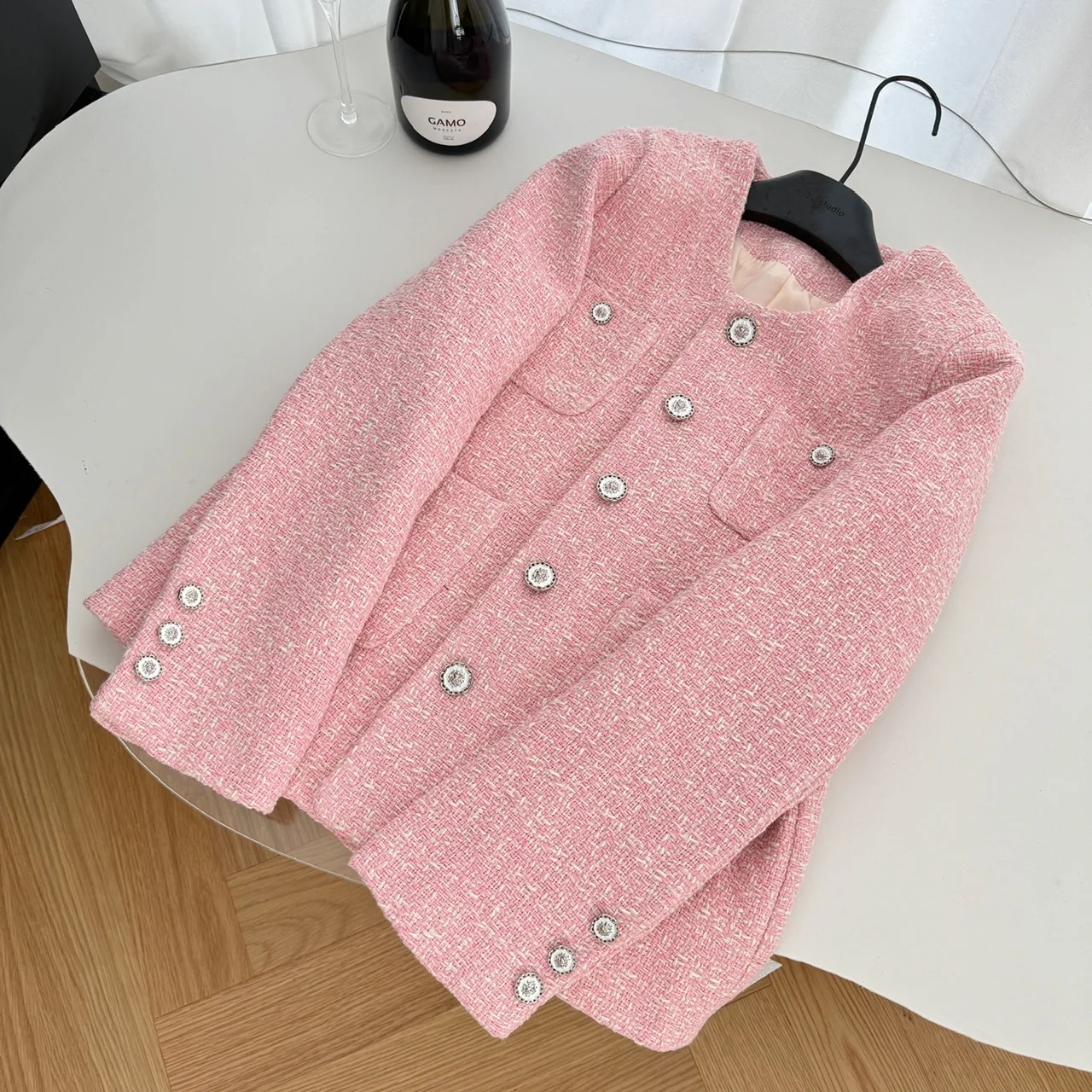 2024 autumn winter Small Fragrance Tweed Two Piece Set Women Short Jacket Coat + Skirt Suits Korean 2 Piece Sets Women Outfit