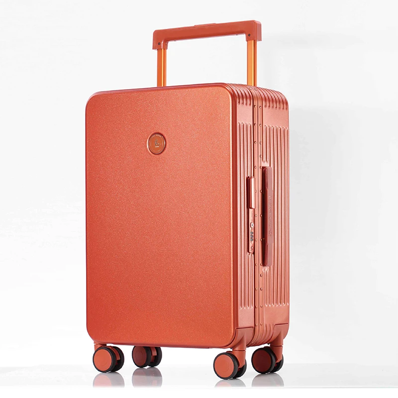 Bagages de voyage à large tige pour hommes et femmes, valise à roulettes à la mode, cadre en aluminium, étui à mot de passe TSA, 20 po, 22 po, 24/26 po