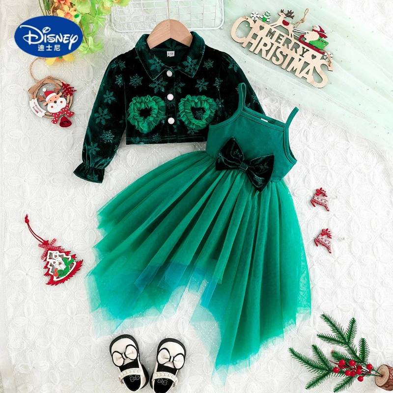 

Disney Girls' 2025 2-Piece Set: Snowflake Top & Asymmetrical Dress with Unique Sleeveless Design