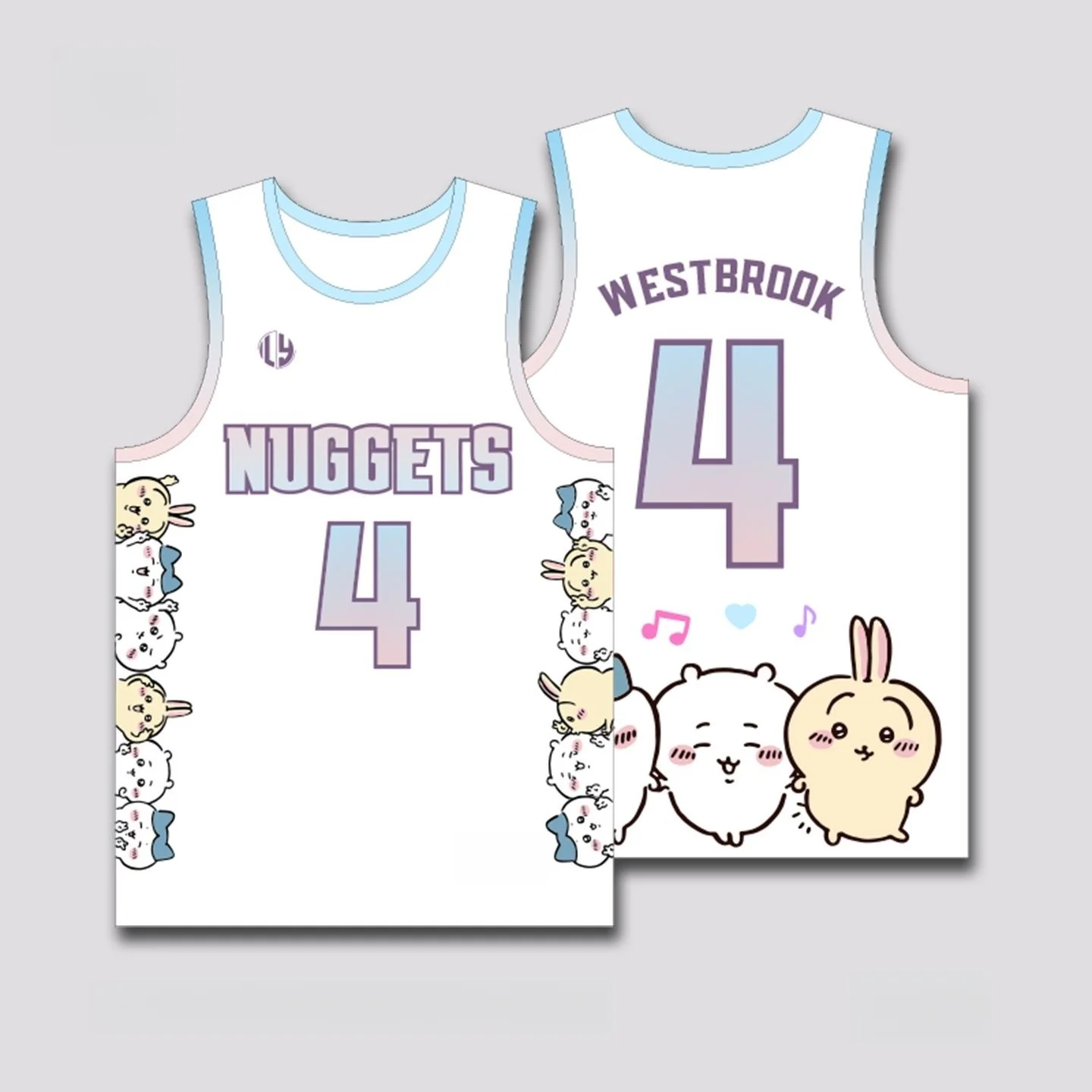 Chiikawa Is All Here! Adult Couple Soft Cute Cartoon 3D Print Vest Sports Leisure Loose Breathable Short Sleeves FamilyMatching