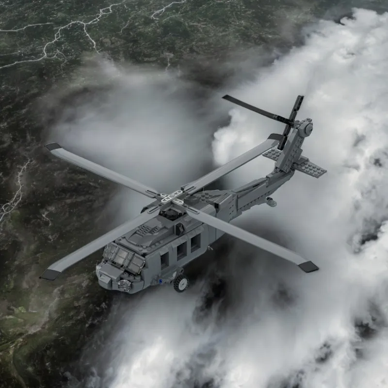 

604 шт. MOC армии США UH-60 Блэкхок вертолет модель военнолета строительные блоки развивающие игрушки подарок на день рождения DIY