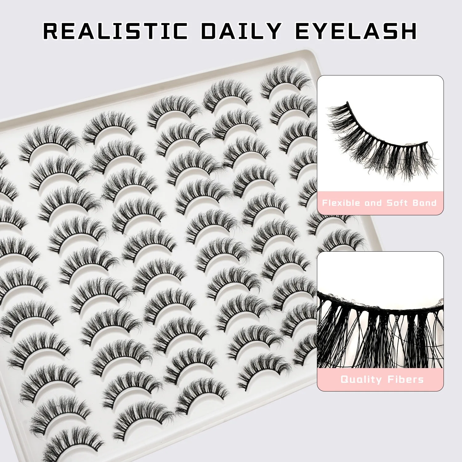 ​ 30 par 3D/5D obszernych sztucznych rzęs - puszyste rzęsy klastry na scenę i imprezę, hipoalergiczne i wodoodporne ​