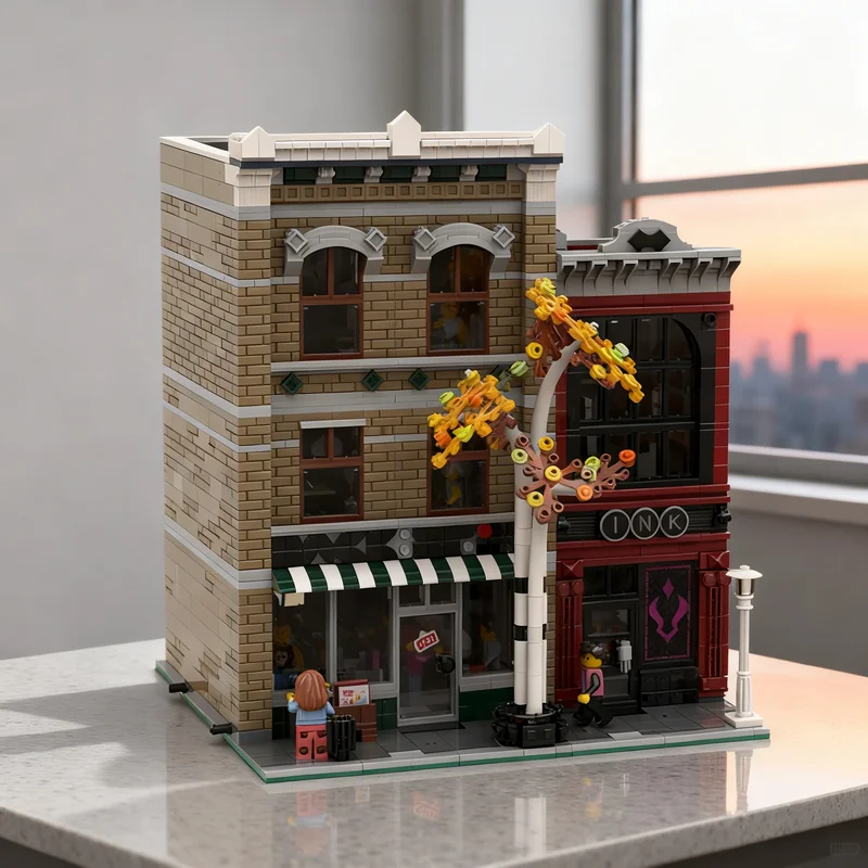 

3463pcs MOC Back Spin Records Music Modular Streetscape Model Building Blocks Architecture Toys Christmas Gifts Education Kids