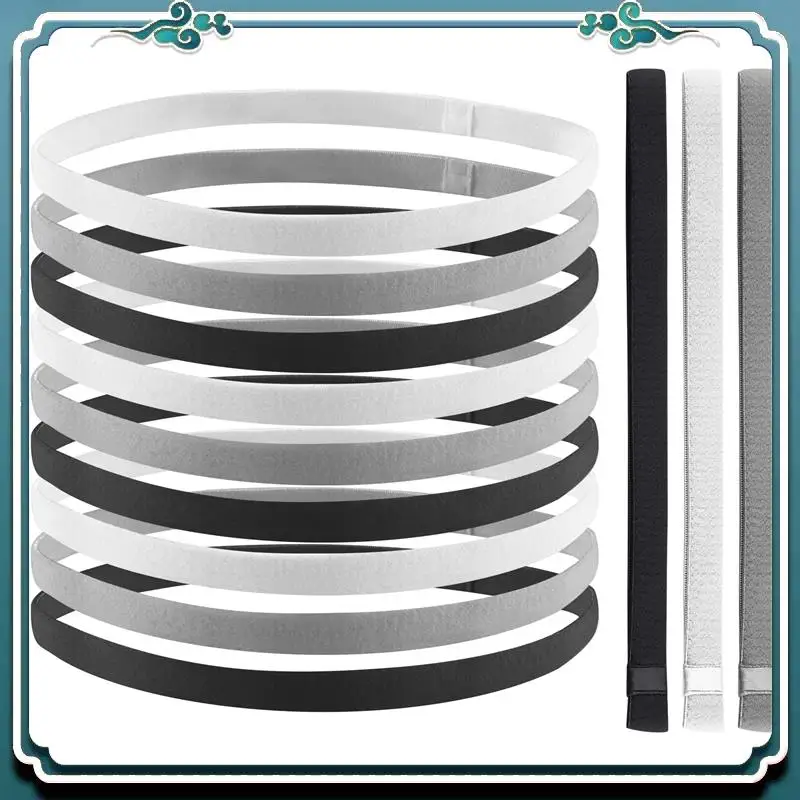 

A65G-12 шт. толстые нескользящие эластичные спортивные повязки на голову, повязки на голову для волос, повязки для тренировок и спортивные повязки для женщин и мужчин