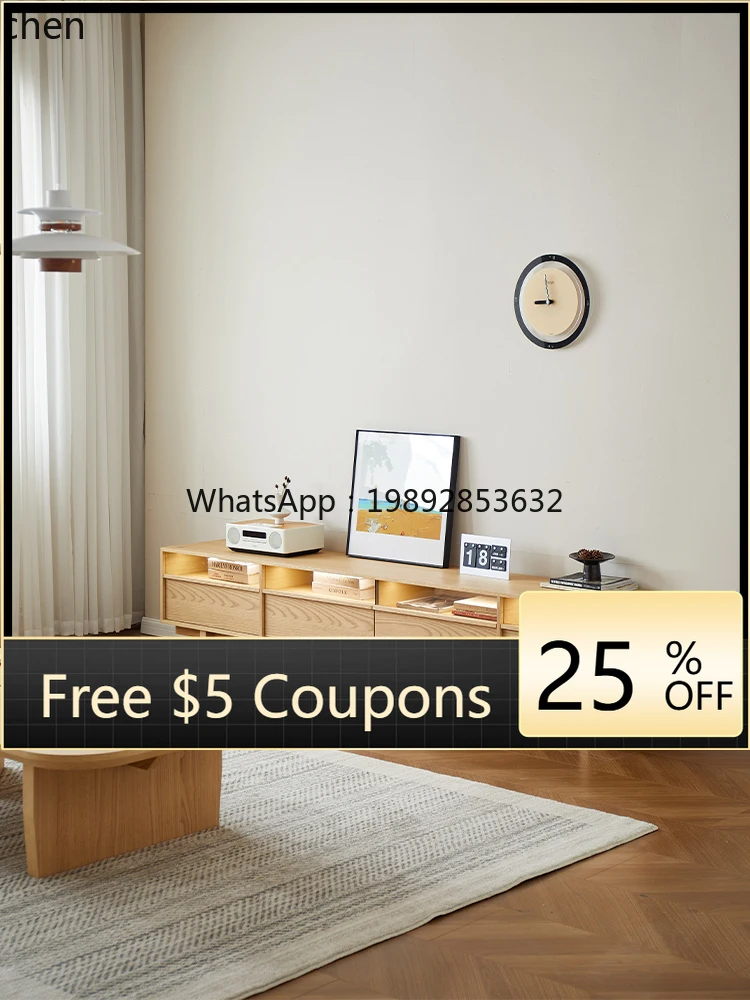

QZT solid wood TV cabinet coffee table combination living room floor TV cabinet