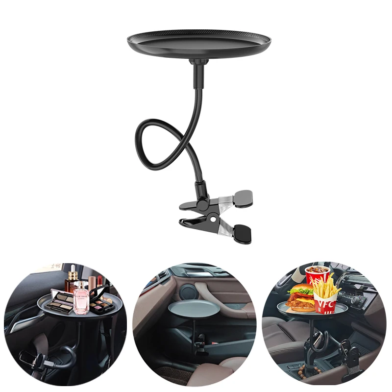 

Versatile Car Travel Dining & Beverage Holder - Round Tray for Food, Drinks & Phone - Perfect for Road Trips- Multipurpose