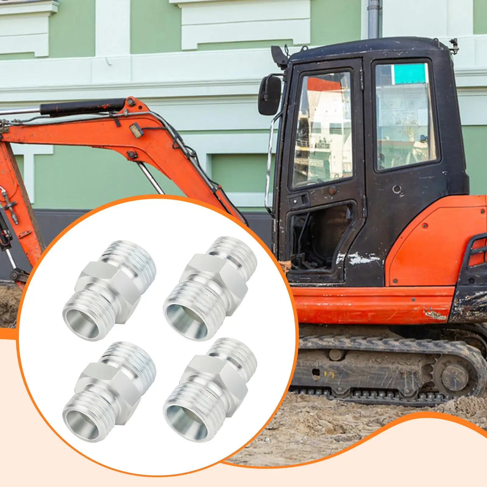 Fittings Adapters Easy to Install Connections BSP Male Thread Auxiliary Attachments for Small Excavator