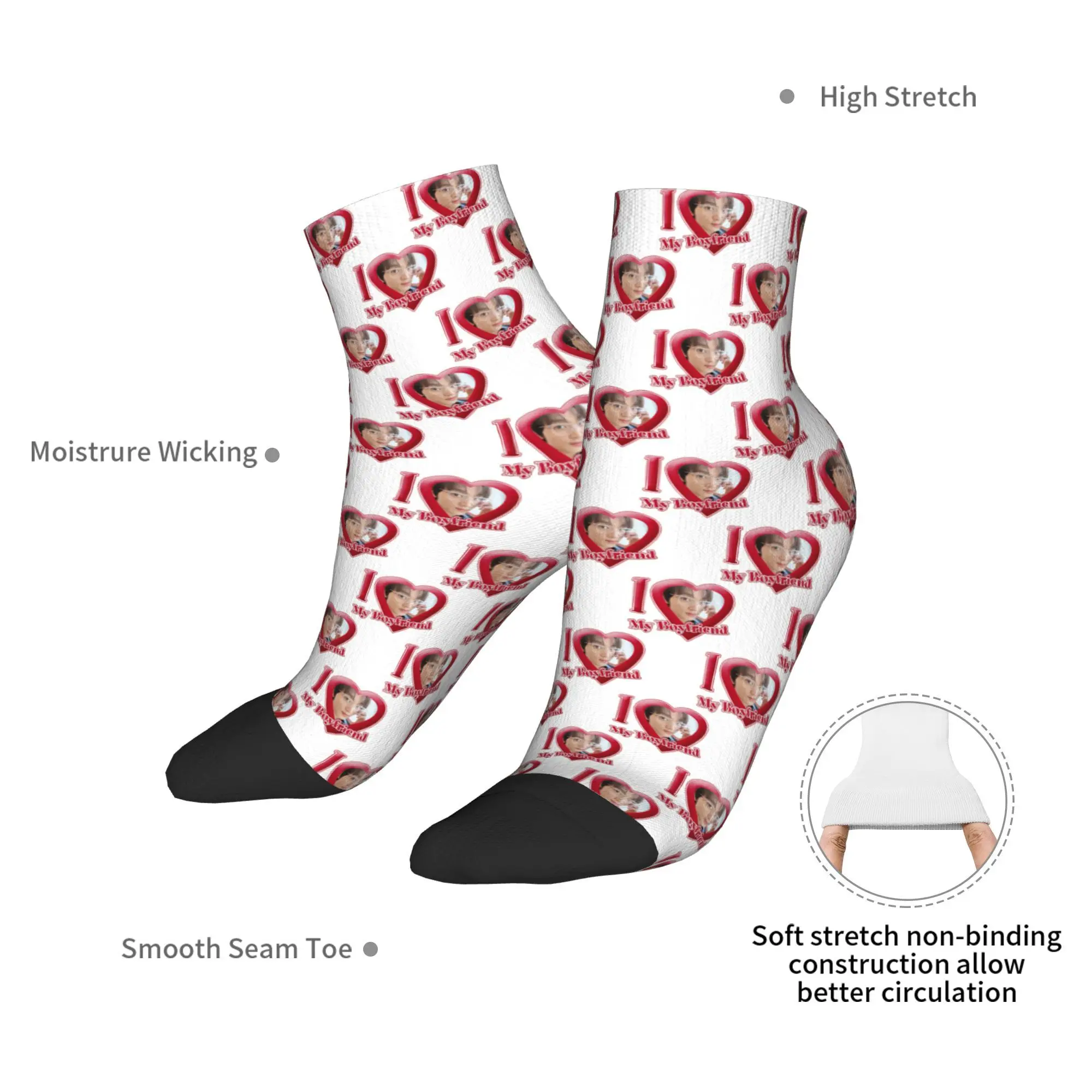 Calcetines NCT Haechan para todas las estaciones, amo mi novio, Harajuku, calcetines deportivos súper suaves de tubo medio, medias suaves y divertidas para hombres y mujeres