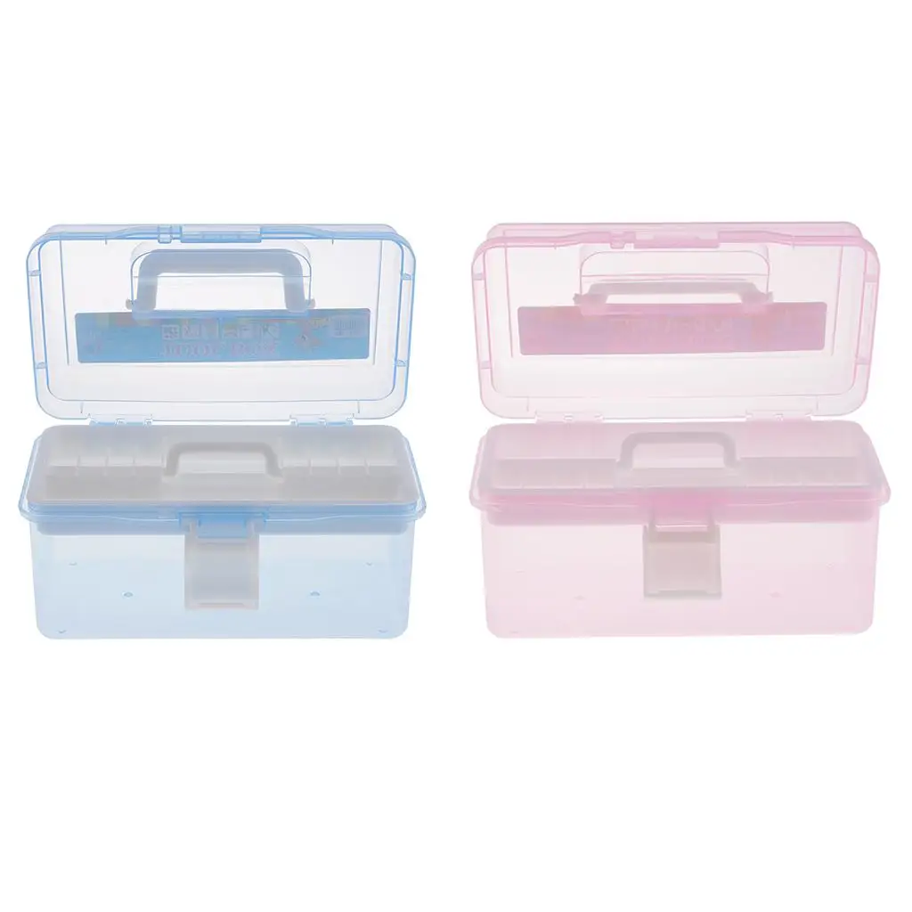 Large Capacity Art Craft Organizer Box Double Layer Plastic Storage Case for Sewing Tools Jewelry Beads Supplies