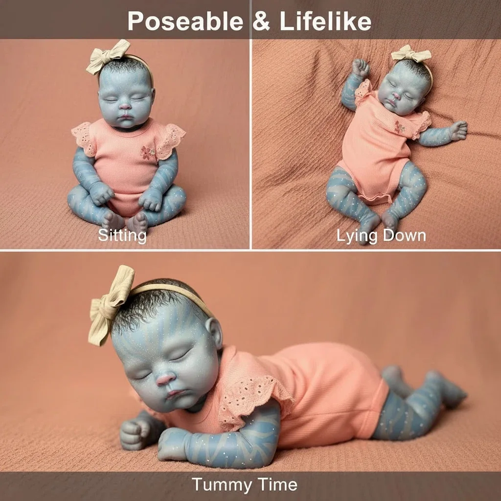 

Кукла-реборн 19 дюймов, новорожденный, спящий, из мягкого силикона, с гибкой 3D-кожей, реалистичным оттенком кожи с видимыми венами, ручная роспись волос