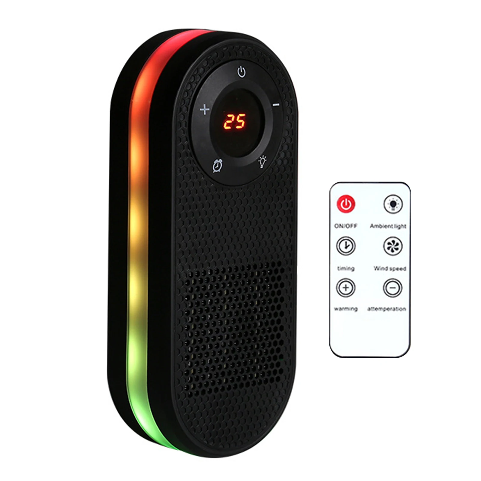 

Wall Mounted Space Heater with Night Light Quiet Desk Warmer Overheat Protection Electric Silent Travel Warmer for Winter Indoor