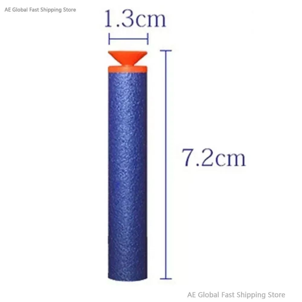 กระสุนของเล่นคุณภาพสูง 7.2 ซม. สำหรับปืนของเล่นเด็ก กระสุนสีฟ้าแบบดูดติด สำหรับปืน Nerf ซีรีส์ Blasters ของขวัญคริสต์มาสสำหรับเด็ก