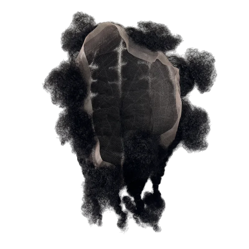 استبدال الشعر البشري الهندي العذراء # 1b أسود اللون الثعلب أقفال الضفائر الشعر المستعار 8x10 وحدة الدانتيل الكامل للرجال السود #3