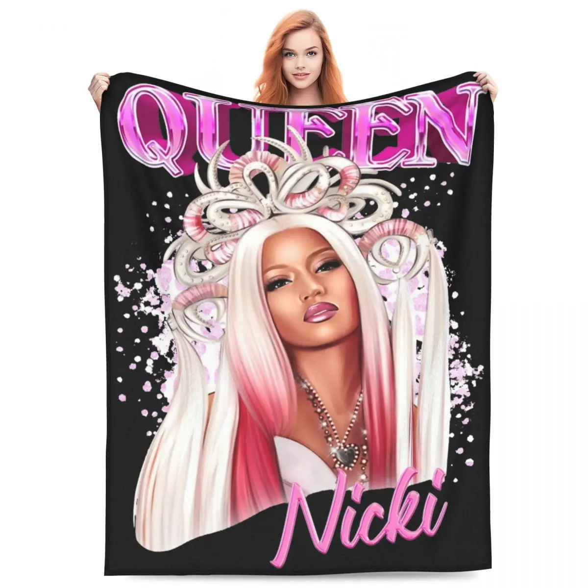 Comfortable Nicki Minaj Cool Rapper Blanket Accessories Room Decorative Throws And Blankets Lightweight Velvet for Car