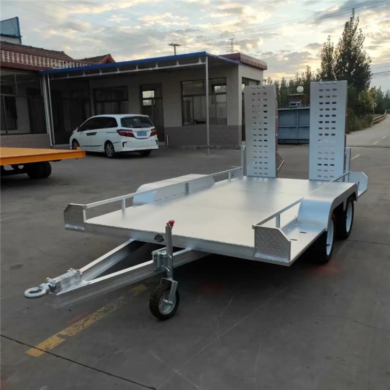 Galvanized ladder trailer, vehicle transporter, export high-quality galvanized sheet small trailer