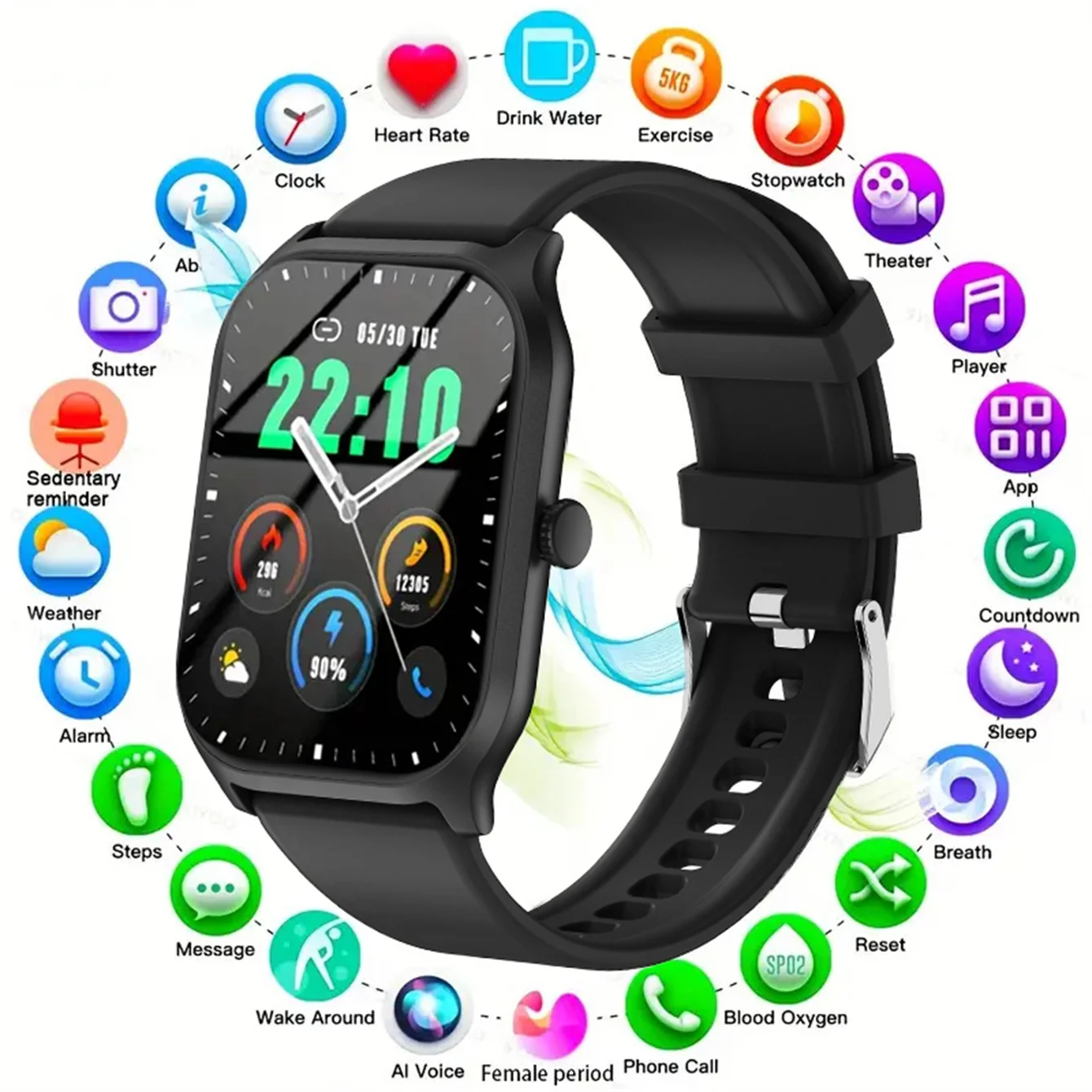 Smart watch, wireless calling /dial, multi -Sport mode,Suitable for men and women, sports watches,,for iPhone/Andriod