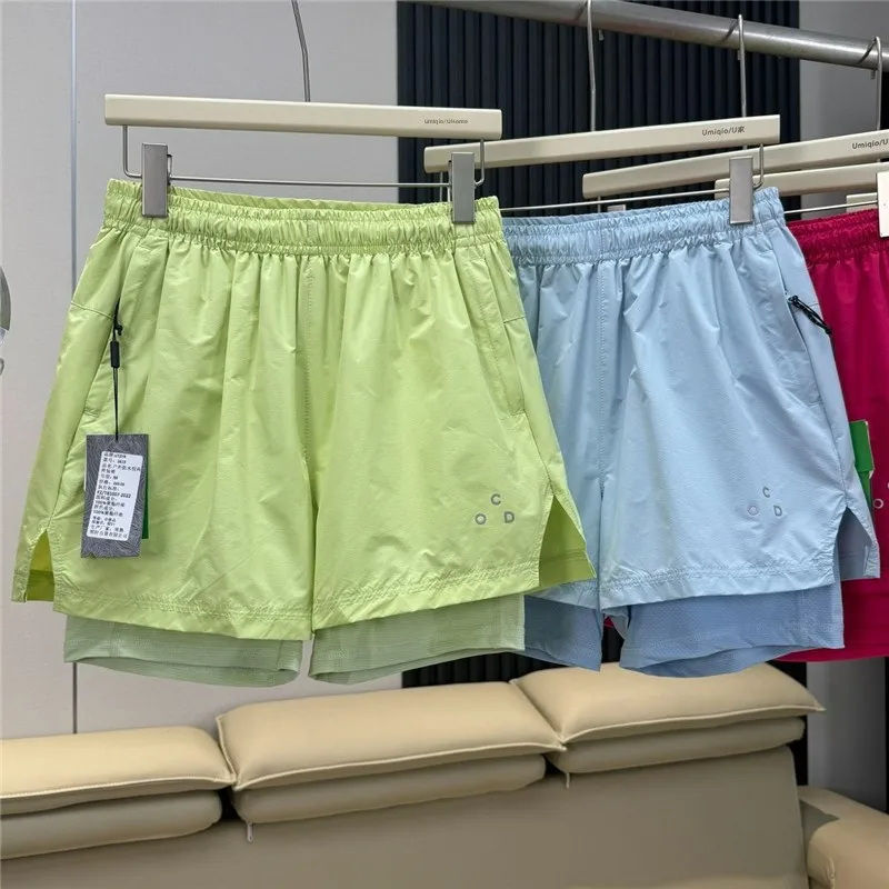 Two-In-One Running Quick Dry Fitness Yoga Sports Shorts Women's Loose Fit Short Length Pants Quick Dry Fake Two-Piece Design
