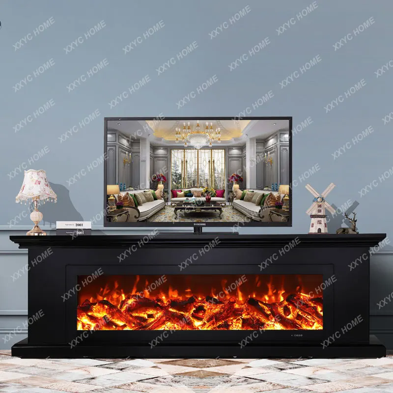 electric fireplace decorative cabinet simple simulation fake  fireplace rack custom solid wood  fireplace