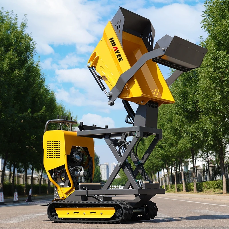 China Automatic Tracked Mini Dumper 4x4 Small Transporter YG Mini Dumper Crawler Wholesale High Efficiency Mini Dumper 500kg