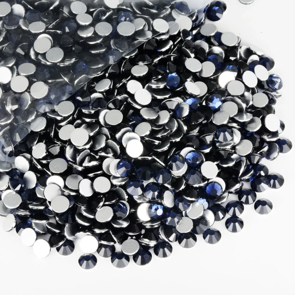 MollBii 1440 قطعة غراء لامع غير الإصلاح على أحجار الراين SS3-SS30 كريستال مونتانا AB ظهر مسطح لفن الأظافر وديكور الزفاف SS3-SS30