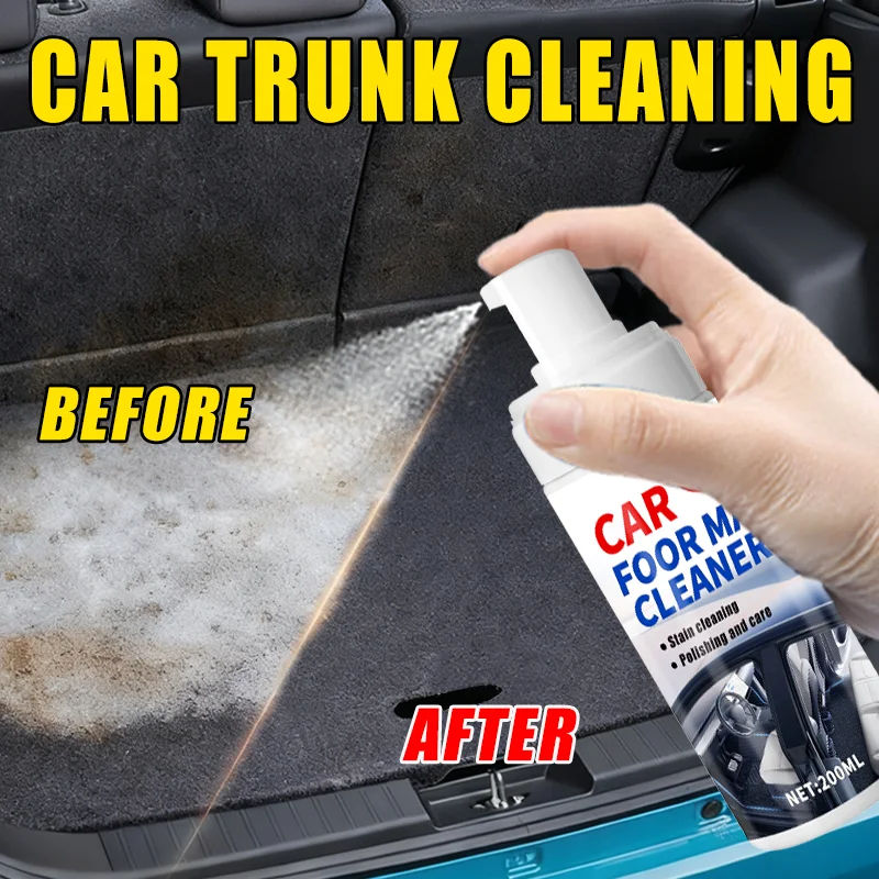 KJM 200ML Car Leather & Carpet Foam Cleaner Multi-Purpose Stain & Odor Remover for Car Seat Floor Mat Interior Deep Cleaning