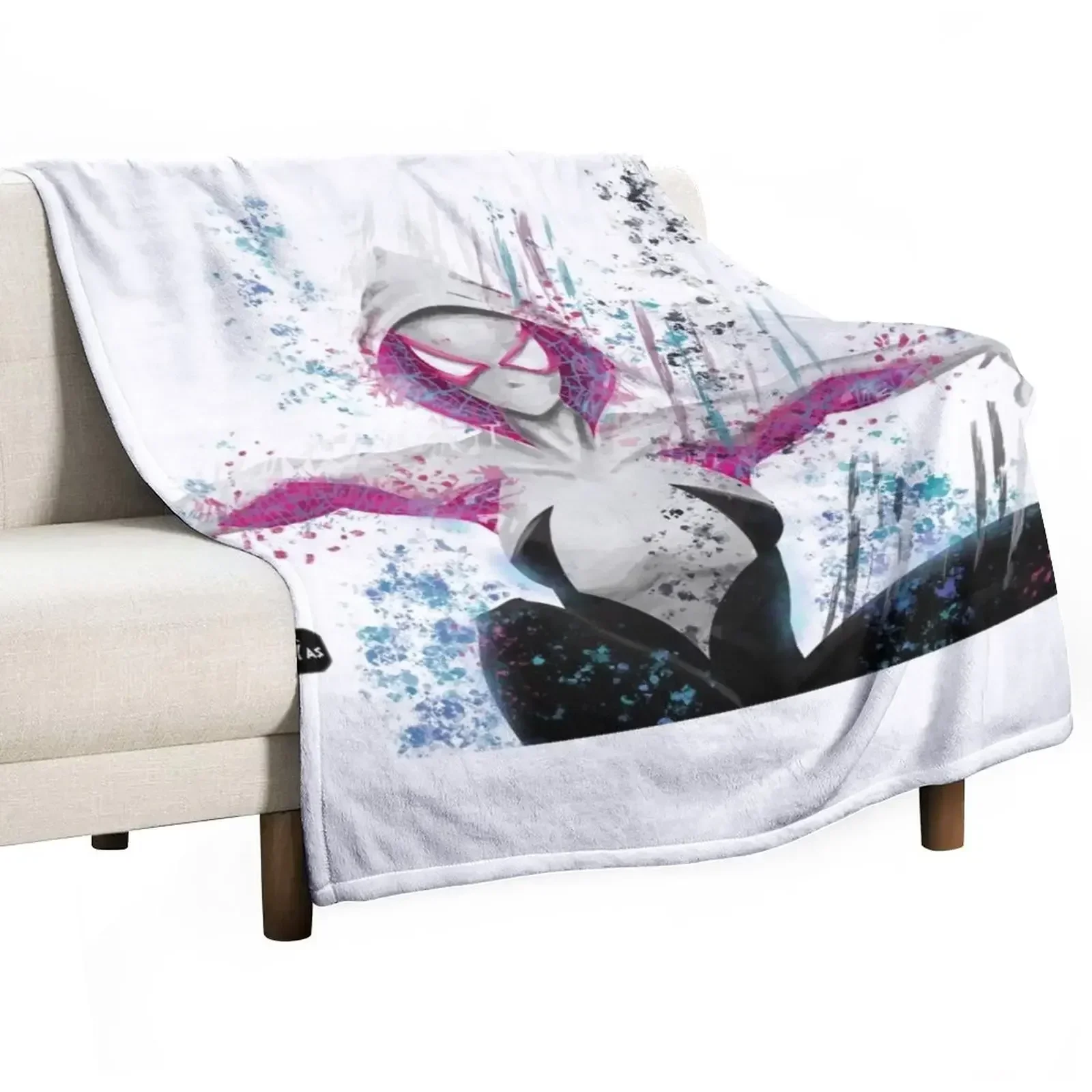 

Gwen WHITE Throw Blanket decorative Designers Flannels Blankets