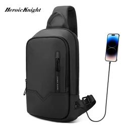 Borsa a tracolla da uomo eroica Knight borsa a tracolla da uomo impermeabile da viaggio breve con porta di ricarica USB borsa a tracolla multifunzionale