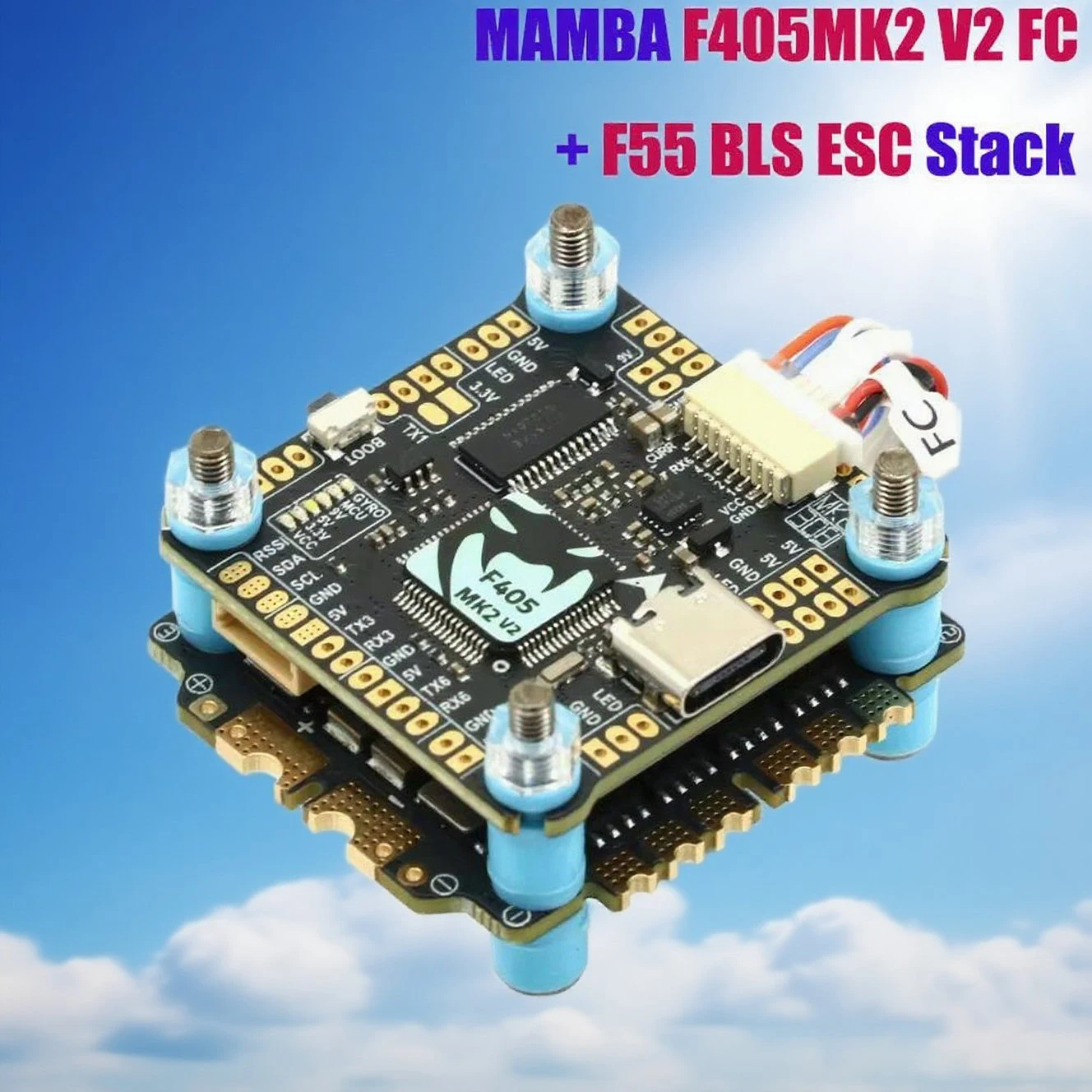 Diatone MAMBA F405MK2 F405 MK2 Betaflight Flight Controller with F55A 55A 3-6S DSHOT600 ESC for FPV Racing Drone