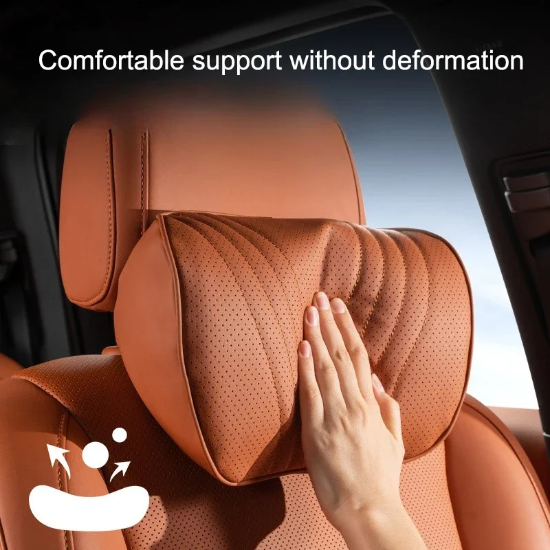 For Xpeng P7 G6 X9 P5 Car Neck Pillow Leather Lumbar Support Pillow Breathable Seat Waist Pad Cushion Auto Interior Accessories